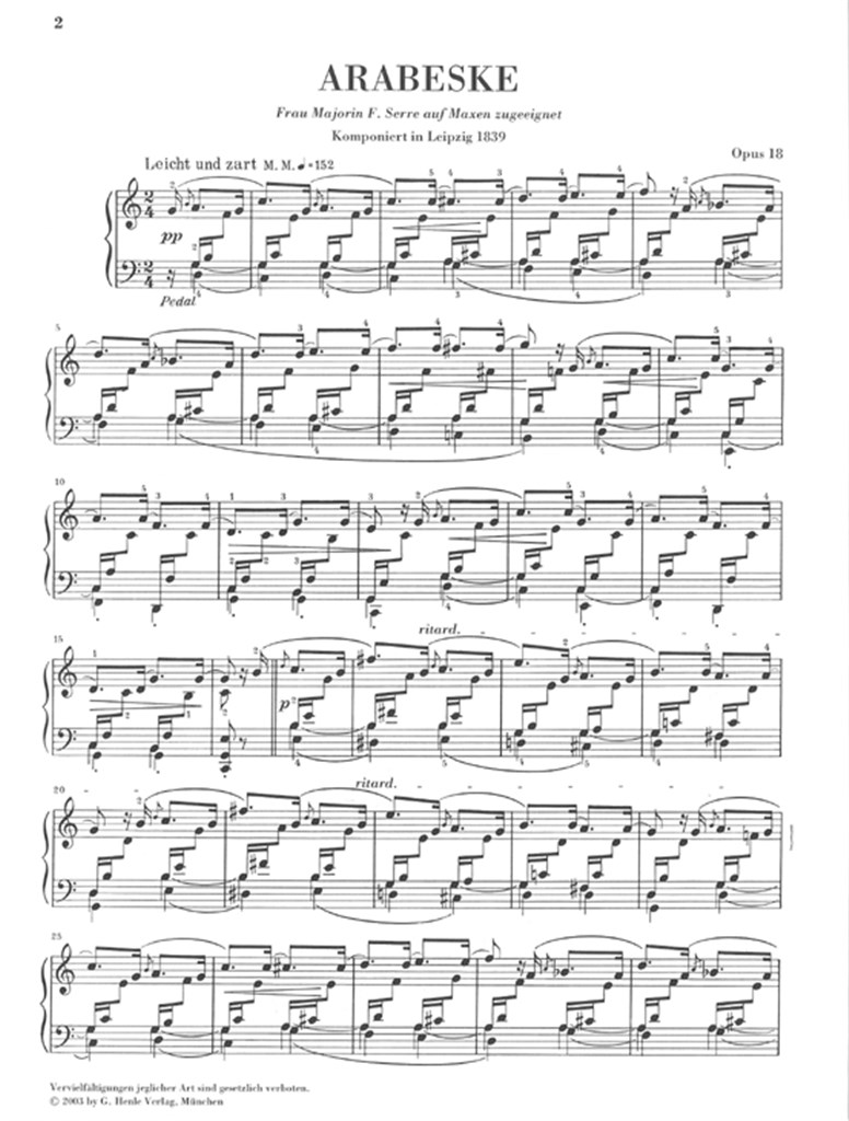 Arabesque In C Op.18 - noty pro klavír