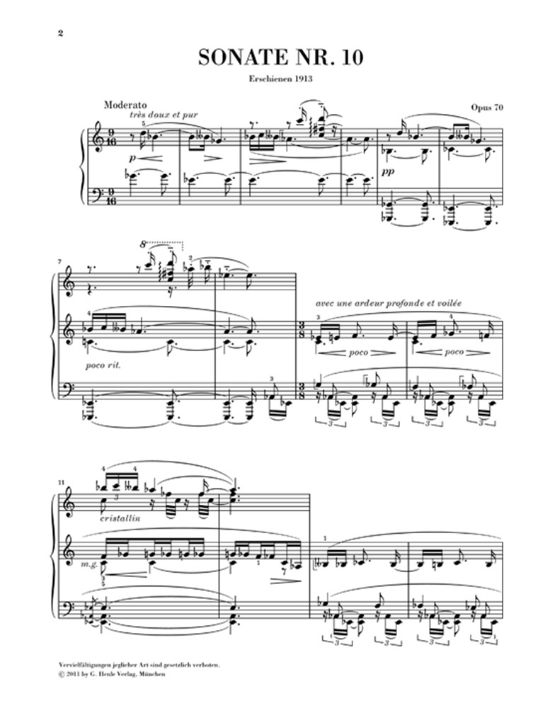 Piano Sonata No.10 Op.70 - Henle Urtext - noty pro klavír