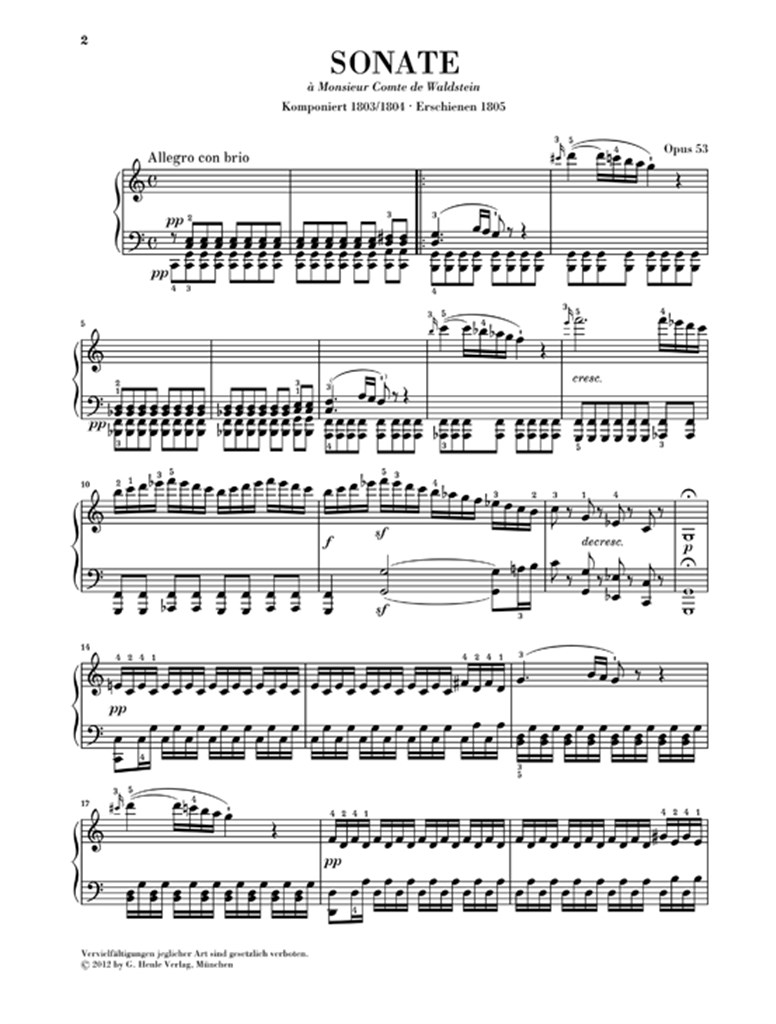 Piano Sonata No.21 C Op.53 'Waldstein' - noty pro klavír