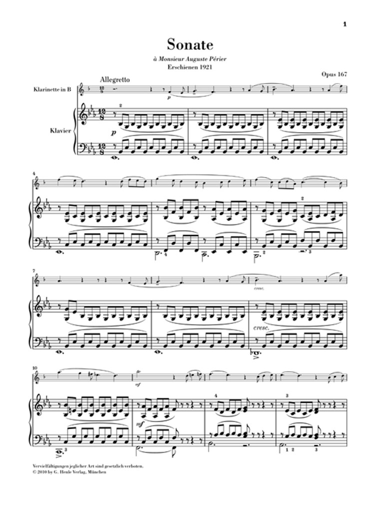 Clarinet Sonata Op.167 - noty pro klarinet a klavír