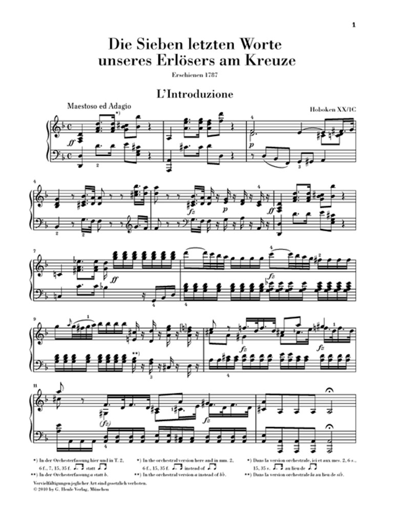 The Seven Last Words Of Christ - Arrangement For Piano - noty pro klavír