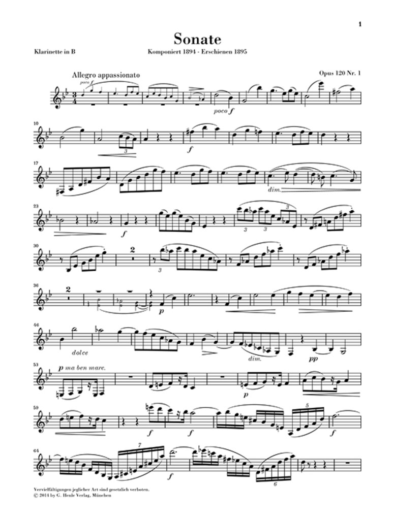 Sonatas op.120 pro klarinet a klavír