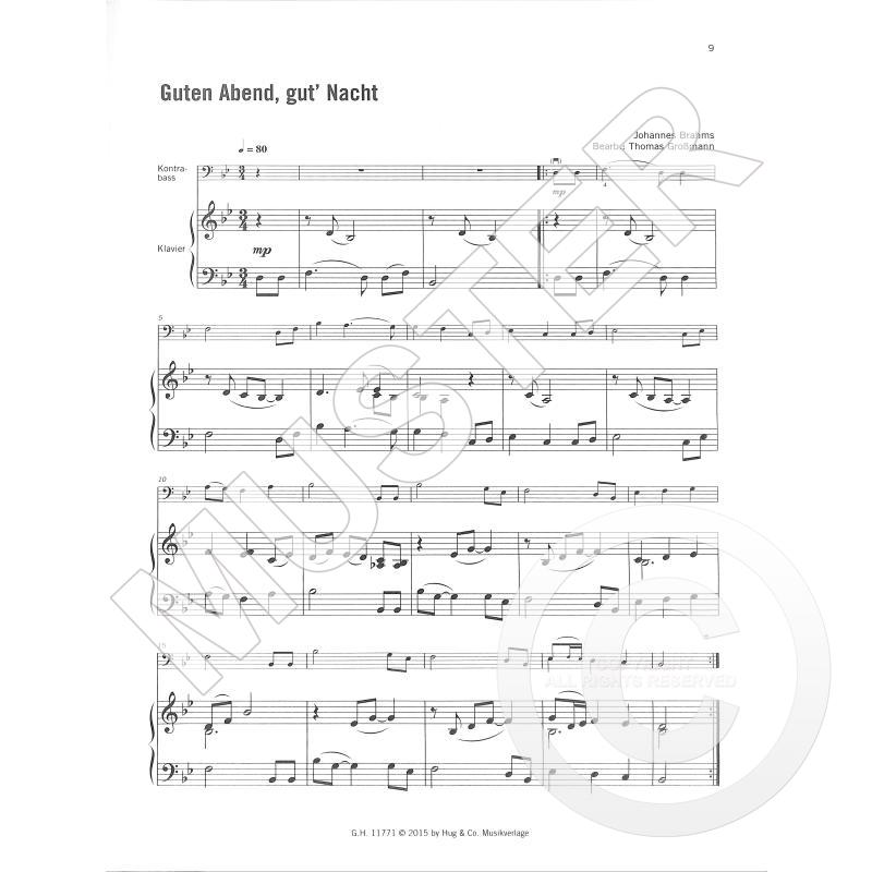 Melodien für Kontrabass von Bach bis Holst - Uspořádání pro kontrabas a klavír od snadné do druhé polohy
