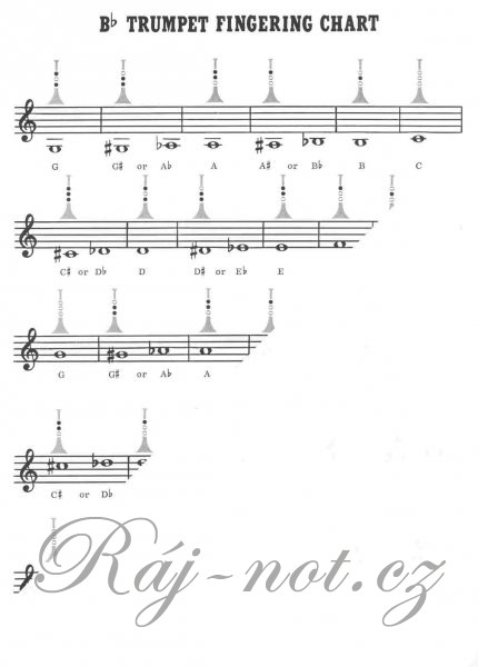 FINGERING CHART (Prstoklad) - TRUMPETA