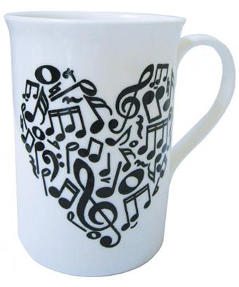 Mug Heart Of Notes  - hrnek s potiskem hudební srdce