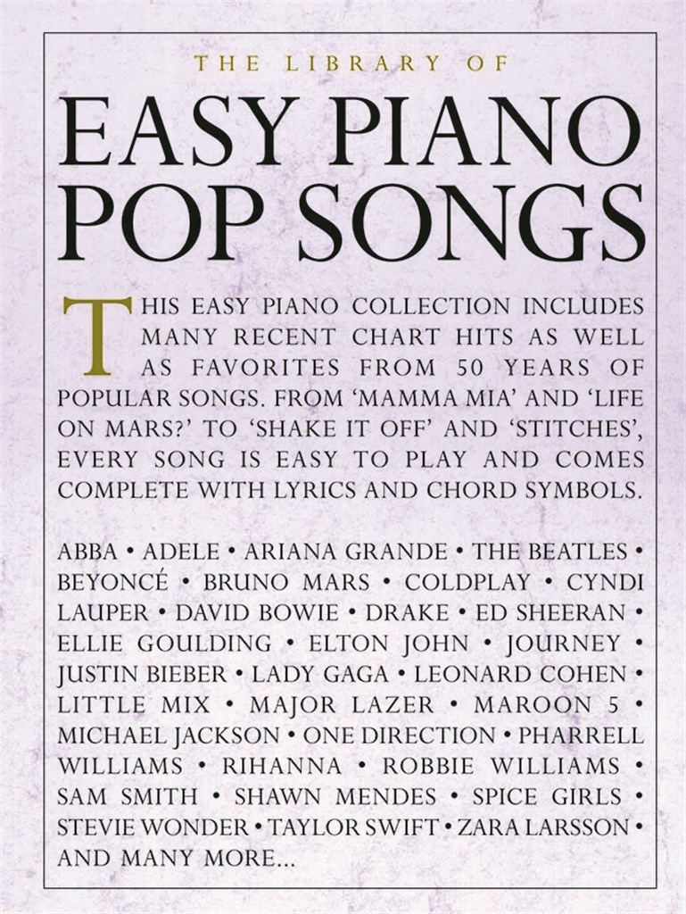 The Library Of Easy Piano Pop Songs - jednoduché skladby pro klavír