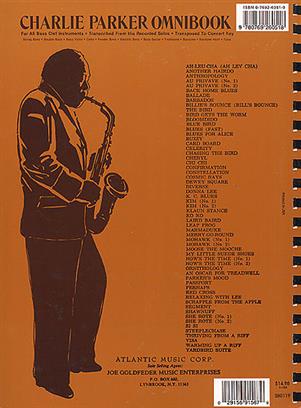 Charlie Parker Omnibook  - Bass Clef Instruments