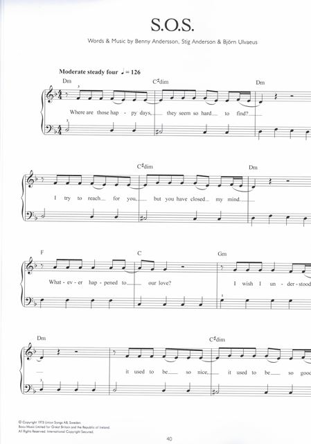The Joy Of Abba - 20 skladem pro klavír s texty a akordy na kytaru