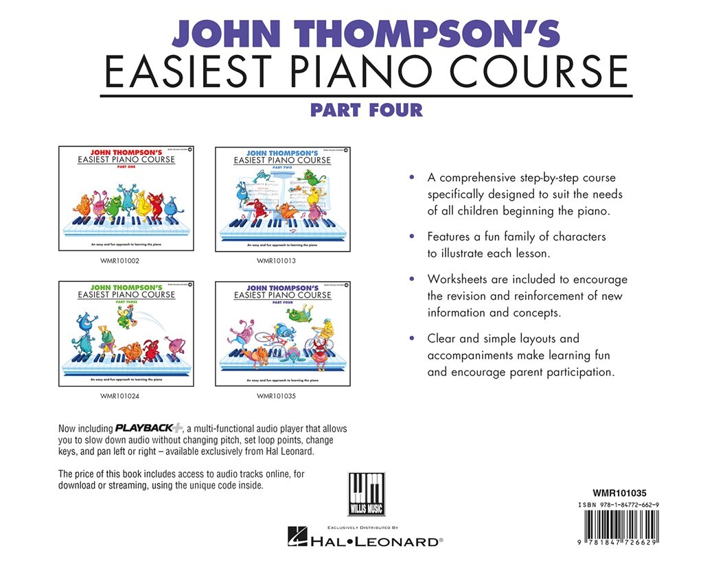 John Thompson's Easiest Piano Course 4  - CD Edition  - školy hry na klavír