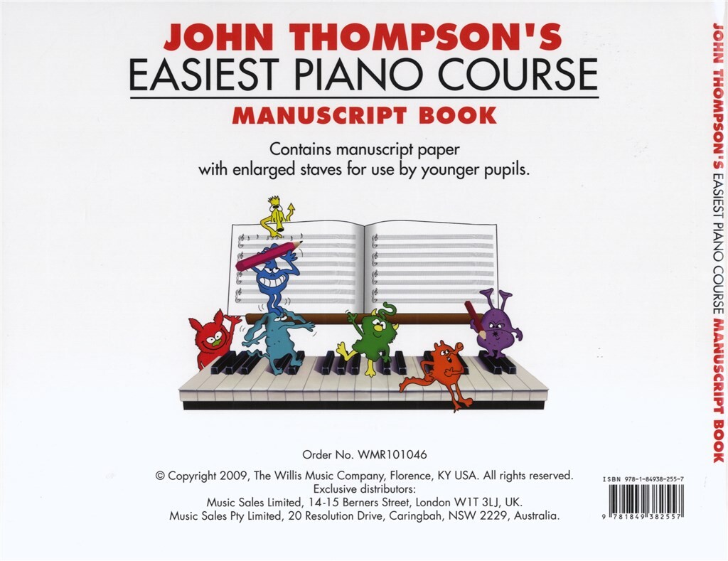 John Thompson's Easiest Piano Course - notový sešit z velkýma linkami