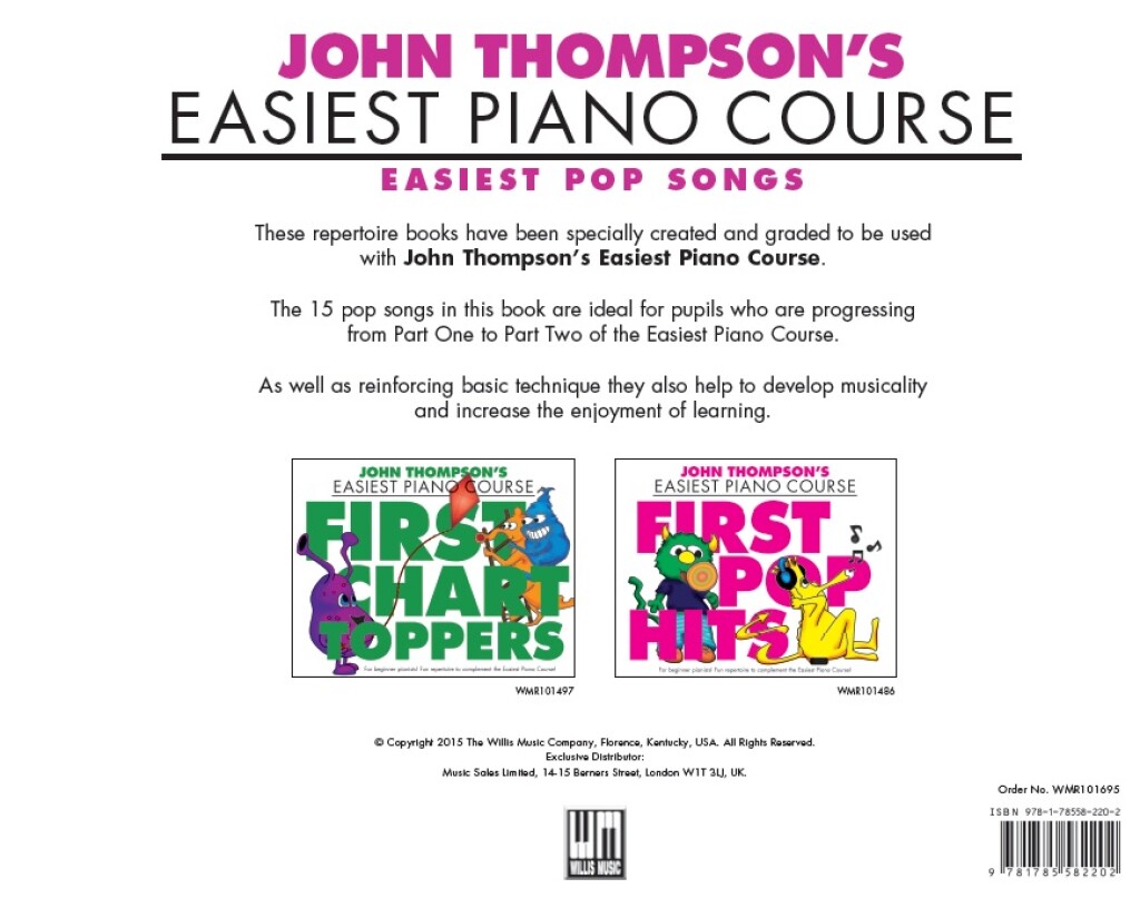 John Thompson's Piano Course: Nejjednodušší popové písně pro klavír