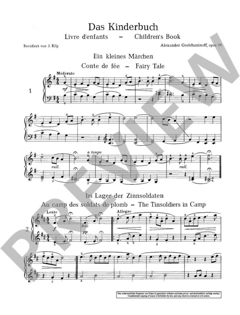 Kinderbuch Opus 98 - 15 krásných výukových kousků s rozmarnými názvy, jako je V táboře cínových vojáčků