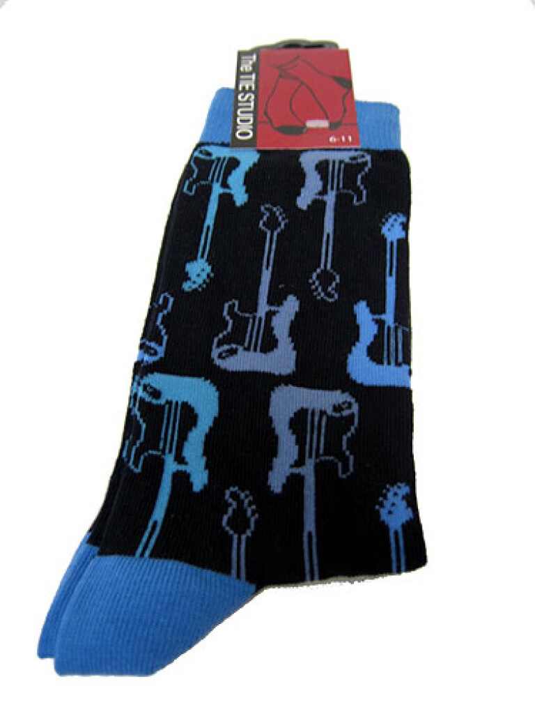 Ponožky s potiskem modré kytary