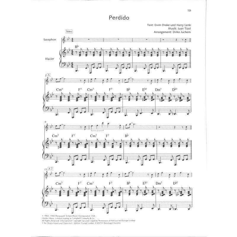 Swing Standards - 14 nejkrásnějších swingových balad pro tenor saxofon