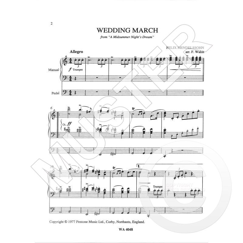Wedding March - svatební pochod noty na varhany