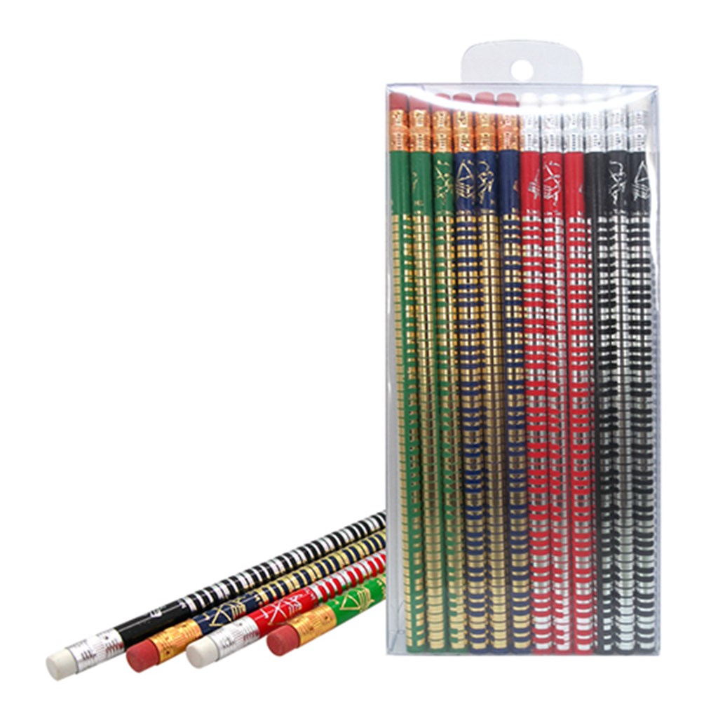 Balení 24 tužek HB s gumou - Designe klaviatury v různých barvách