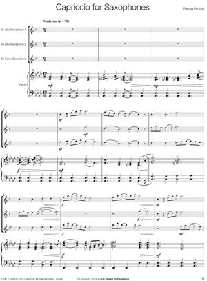 Capriccio for 2 Alto Saxophones, Tenor Saxophone a klavír