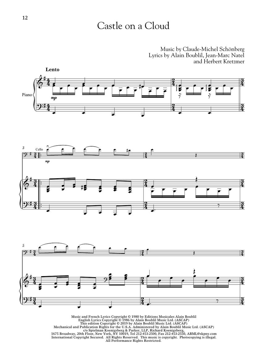 Les Miserables for Classical Players - Cello and Piano with Online Accompaniments (Score and Solo Part)