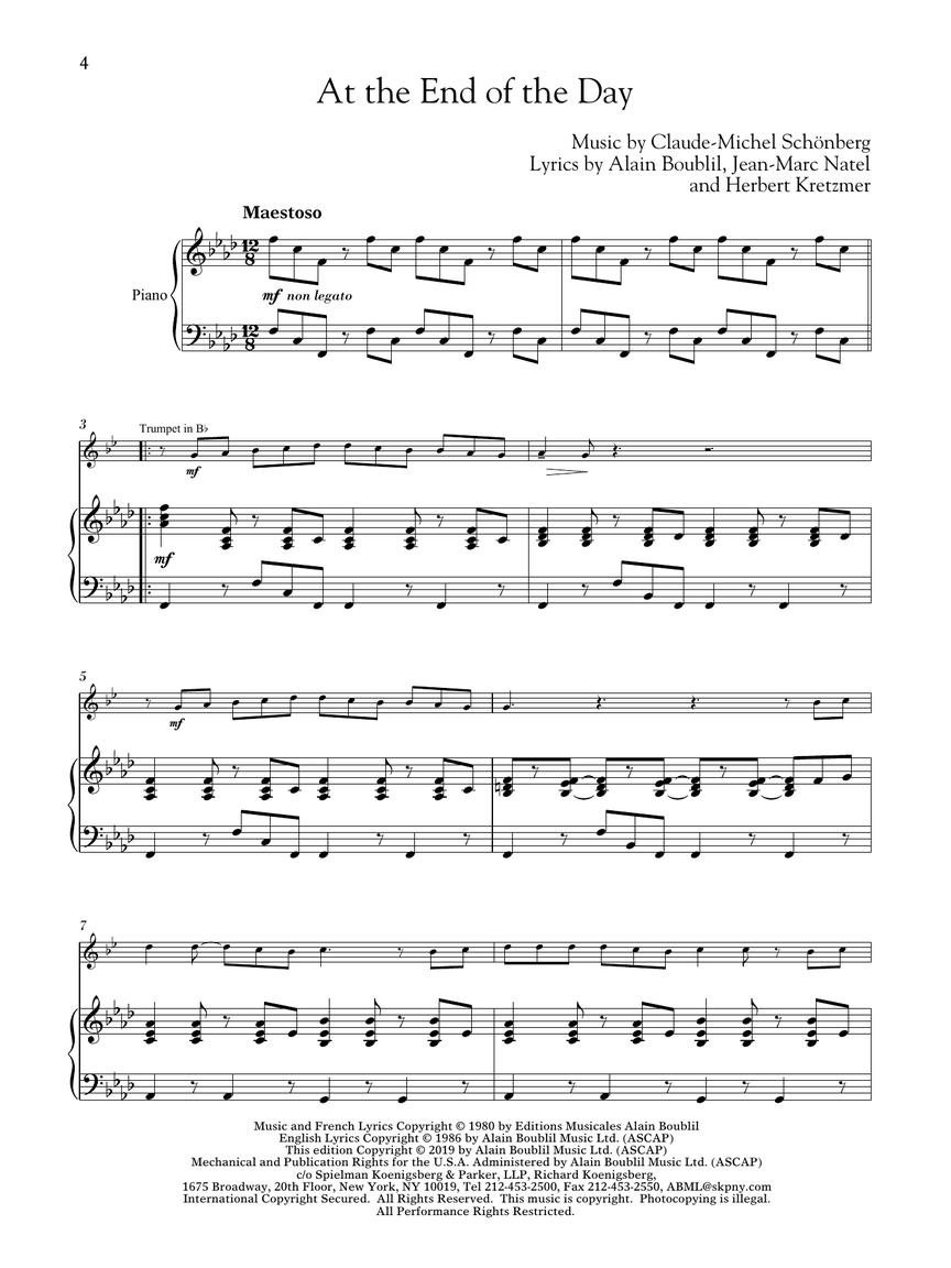 Les Miserables for Classical Players - Trumpet and Piano with Online Accompaniments (Score and Solo Part)