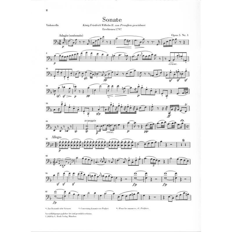 Violoncello Sonata F Major Op. 5 No. 1 pro violoncello a klavír
