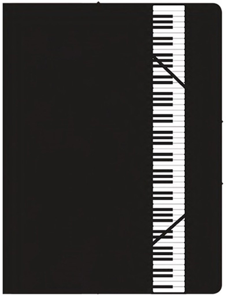 Papírová složka ze stahovací gumičkou - klaviatura
