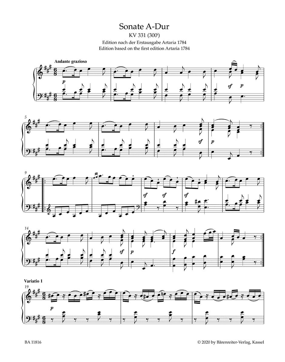 Sonate A-Dur KV 331 (300i) - Turecký pochod pro klavír