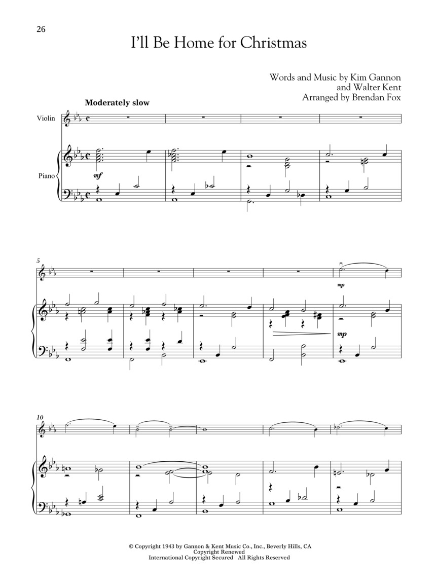 Christmas Songs for Classical Players - 12 vánočních melodií pro housle a klavír