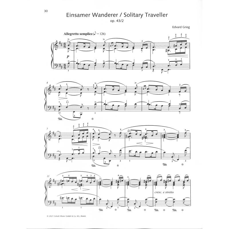 Mein erster - jednoduché skladby pro klavír od Edvard Grieg