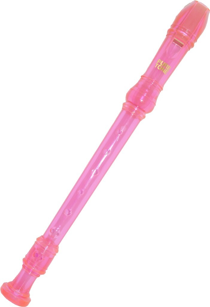 Hudební nástroj zobcová flétna v růžové barvě