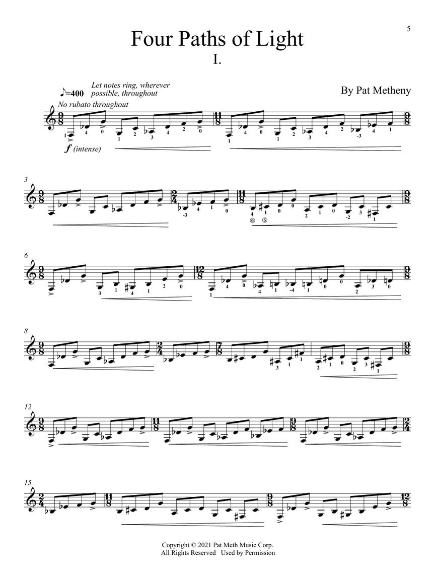 Pat Metheny - Road to the Sun - The Complete Scores noty pro kytaru