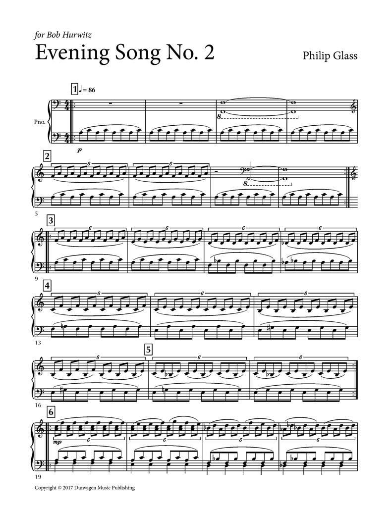 Evening Song No. 2 - Krátké sólové klavírní dílo původně napsané pro Boba Hurwitze