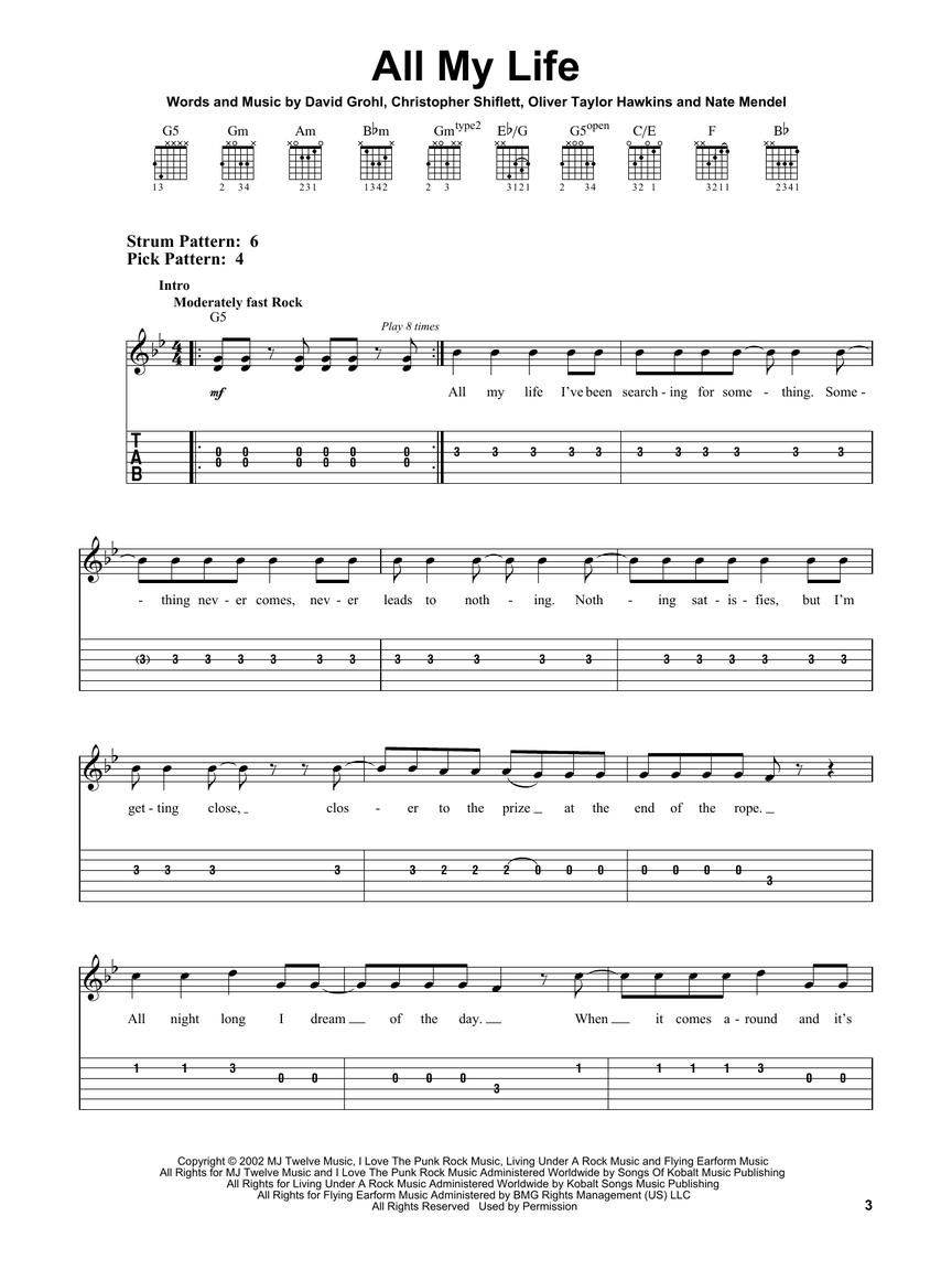 Foo Fighters - Easy Guitar with Tab noty pro kytaru