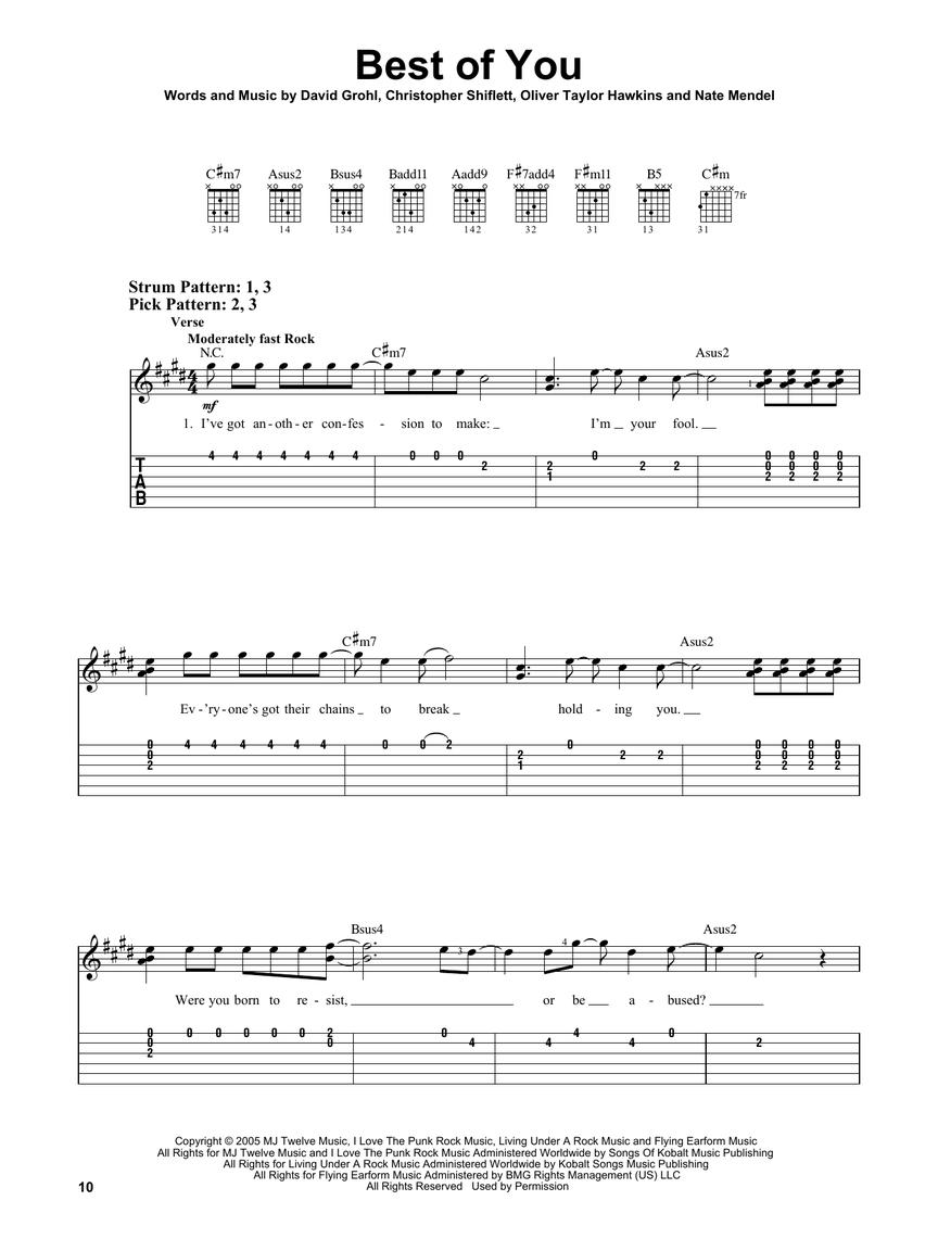 Foo Fighters - Easy Guitar with Tab noty pro kytaru