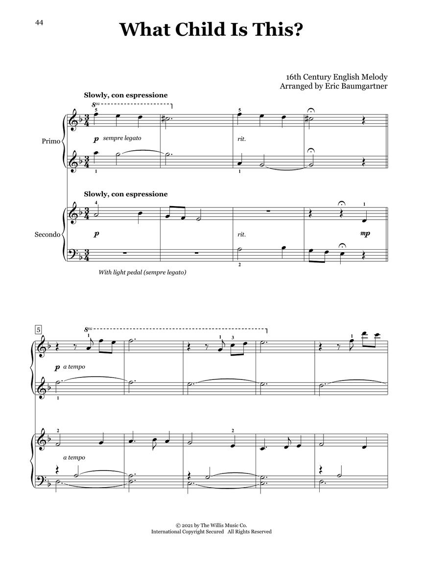 Christmas Classics for Piano Duet - 10 klavírních duet pro dva hráče