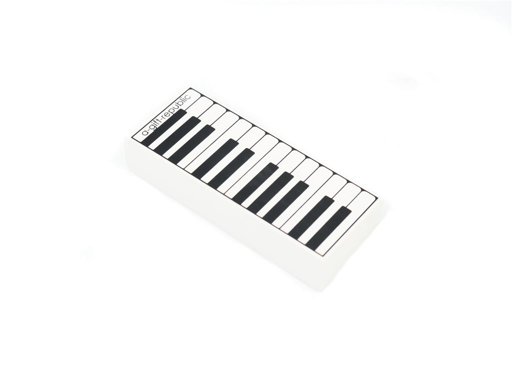 Bílá guma do pouzdra s potiskem klaviatury 6*2.5 Cm