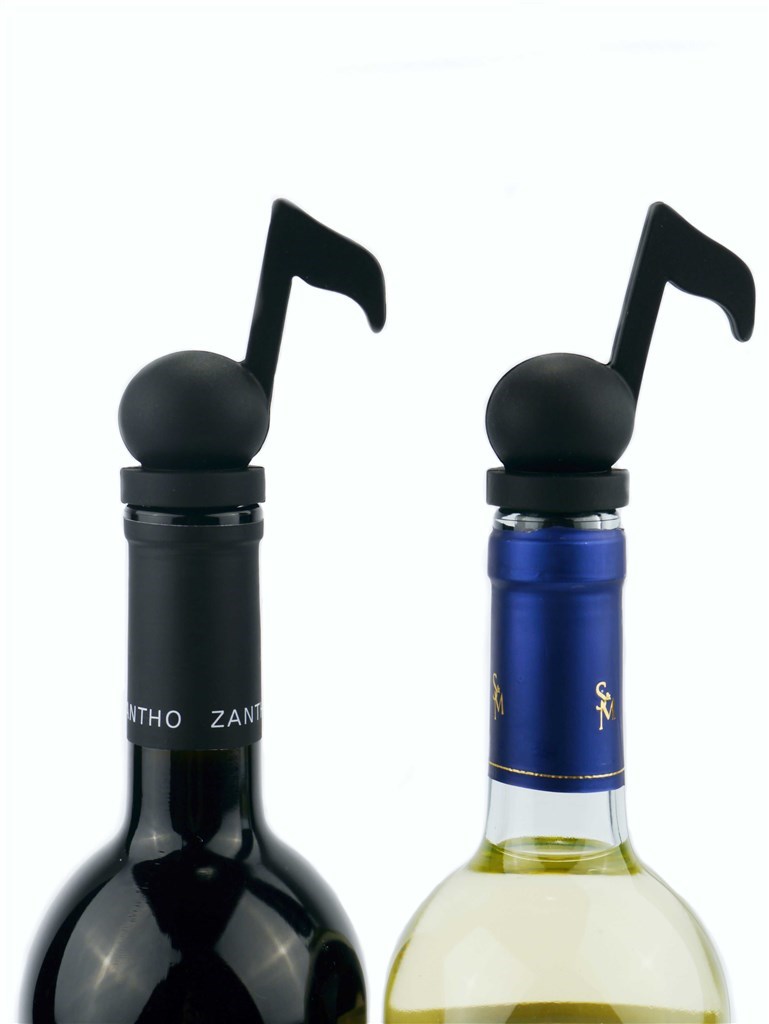 Uzávěr láhve vína quaver - černý silikon 8,5 cm