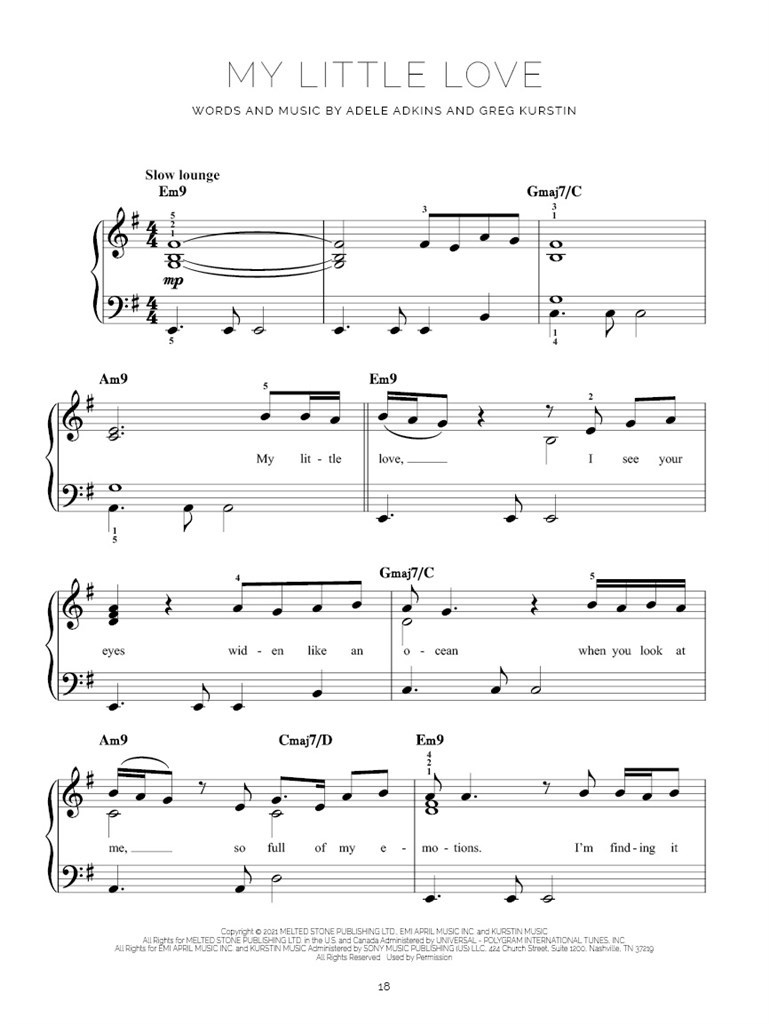 Adele - 30 - 12 písní v jednoduché úpravě pro klavír
