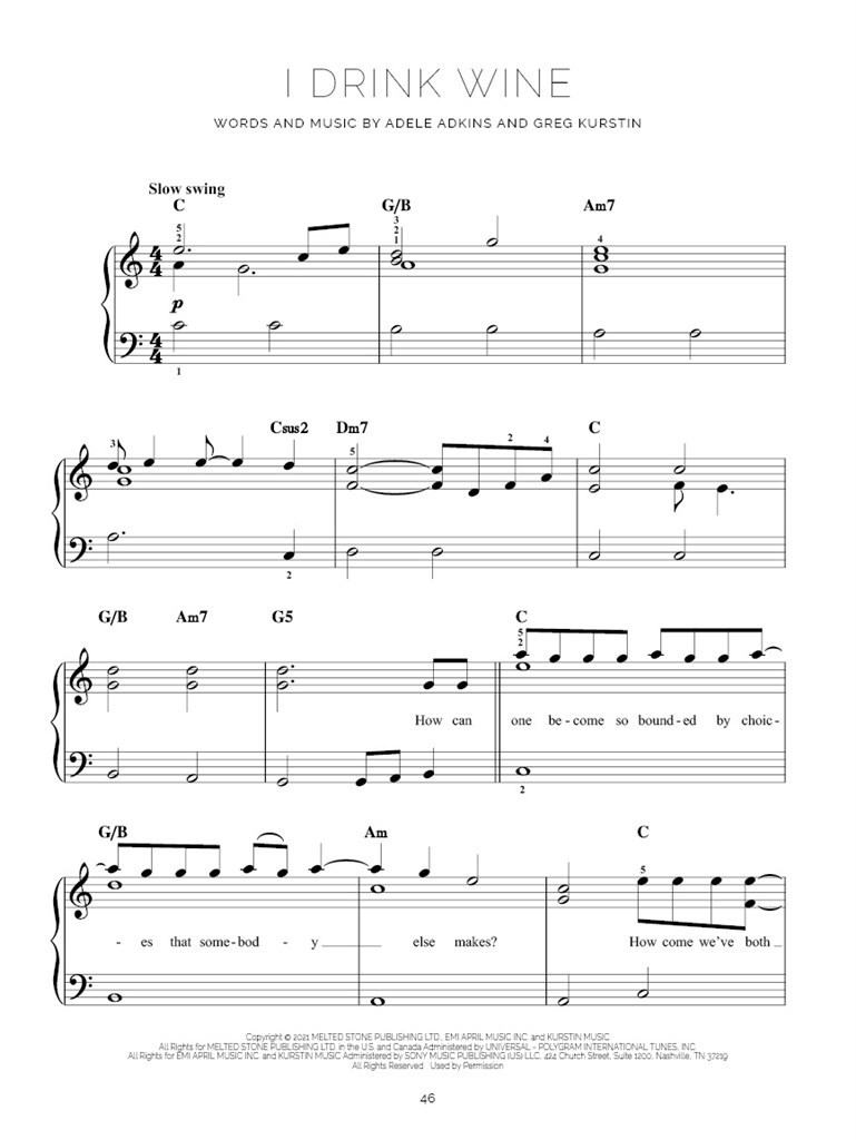 Adele - 30 - 12 písní v jednoduché úpravě pro klavír