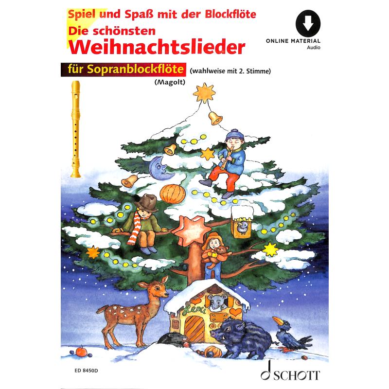 Die schönsten Weihnachtslieder - vánoční koledy pro 1 nebo 2 zobcové flétny