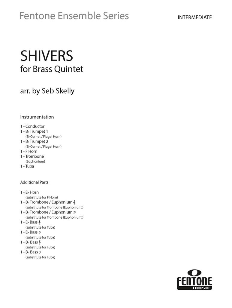 Shivers - as performed by Ed Sheeran - noty pro žesťový kvintet