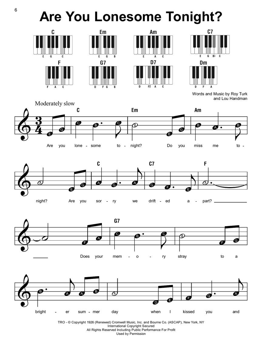 Elvis Presley - noty v jednoduché úpravě pro klavír