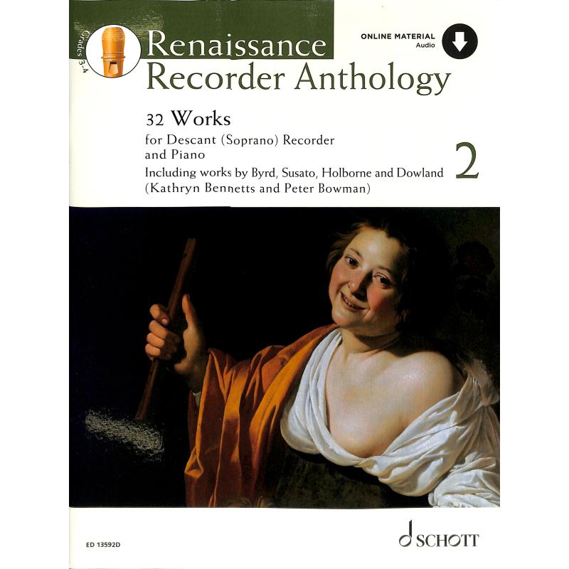 Renaissance Recorder Anthology 2 Band 2 - 32  kusů pro sopránovou flétnu a klavír
