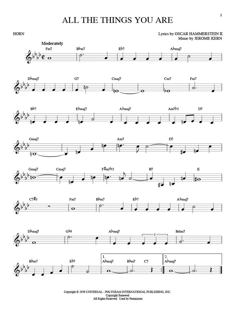 101 Jazz Songs for Horn - pro lesní roh
