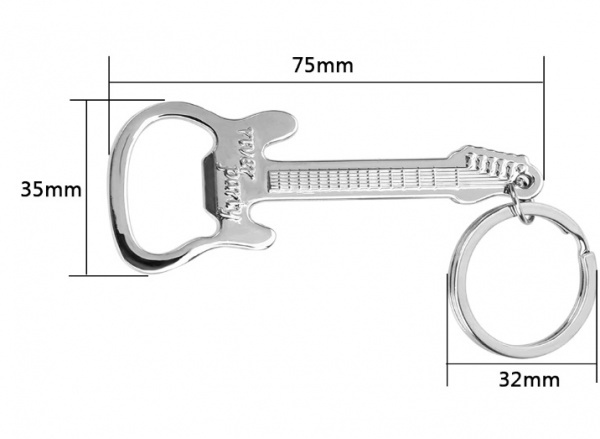 Přívěsek na klíče - otvírák na láhve ve tvaru kytara