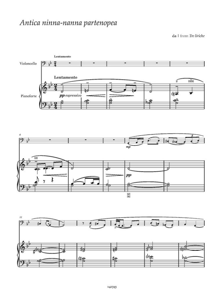 5 liriche trascritte per violoncello e pianoforte - a cura di Emilio Mottola e Gennaro Musella