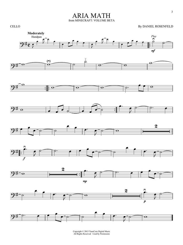 Minecraft - Music from the Video Game Series - pro violoncello
