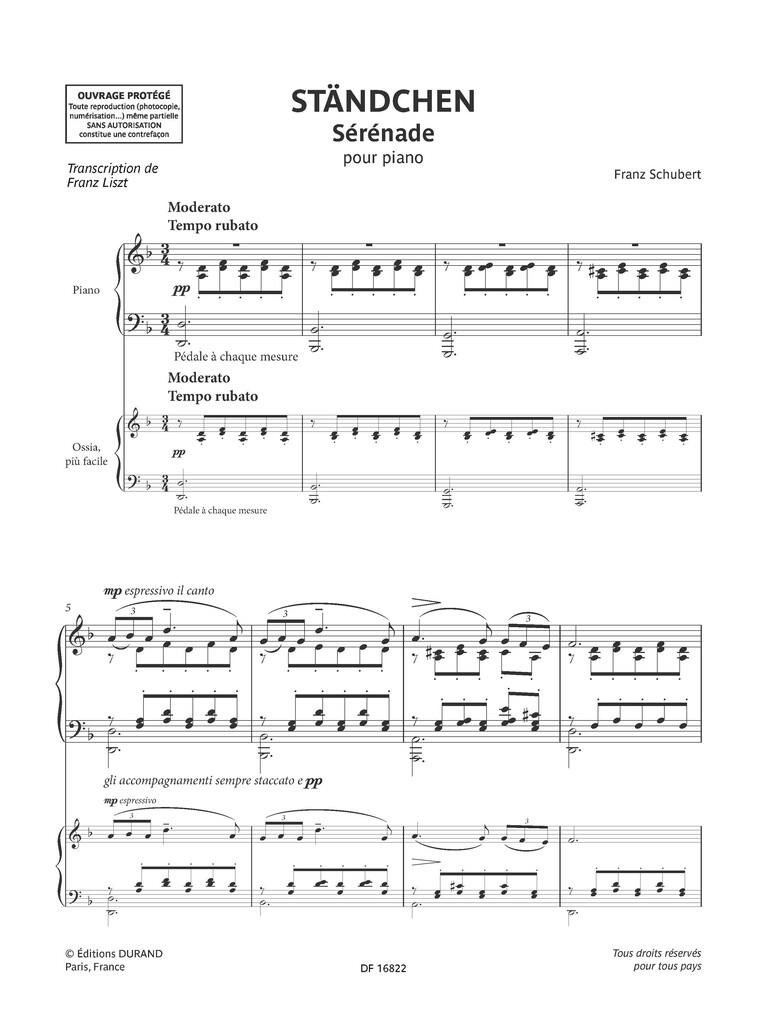 Standchen (Serenade) - transcription pour piano de Franz Liszt - pro klavír
