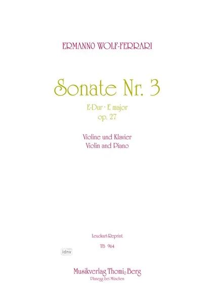 Sonate Nr. 3 E-Dur op. 27 - pro housle a klavír