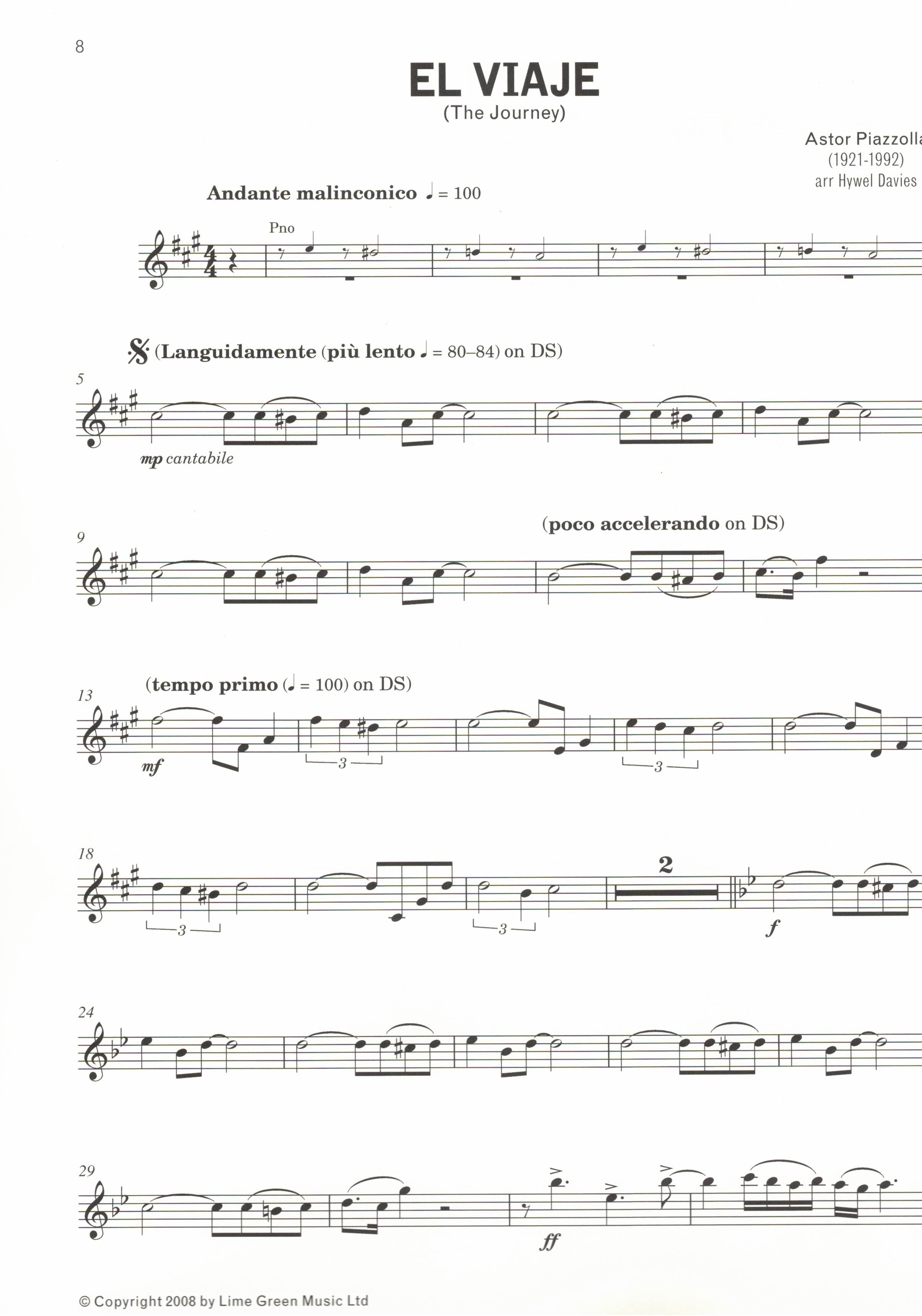 El viaje - 14 skladeb pro alto saxofon a klavír