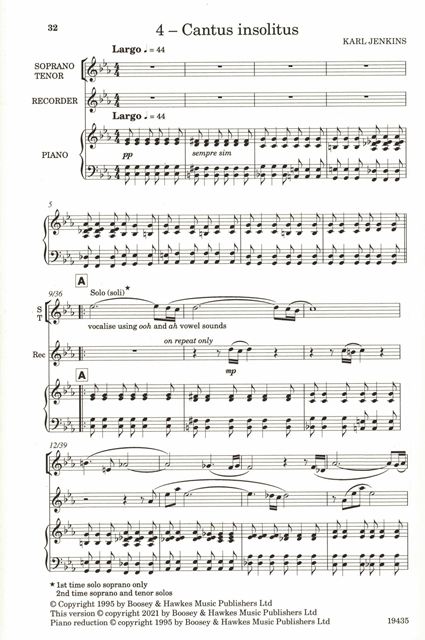 Adiemus - Songs of Sanctuary - pro sbor SATB a klavír